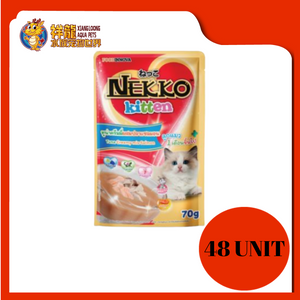 NEKKO KITTEN TUNA CREAMY MIX SALMON 48 X 70G